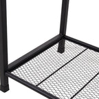 Metal Garden Tool Storage Rack with Two Tier Shelves