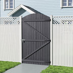 Grey Semi Braced Arch Top Strong Wooden Garden Gate