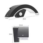 Modern Black LED Curved Induction Wall Light for Outdoor