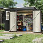 9 x 6 ft Metal Garden Storage Shed with Pent Roof & Double Doors