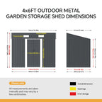 Metal Garden Storage Shed with Pent Roof & Base Frame
