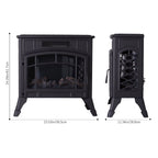 Freestanding Electric Fireplace Heater with Remote Control