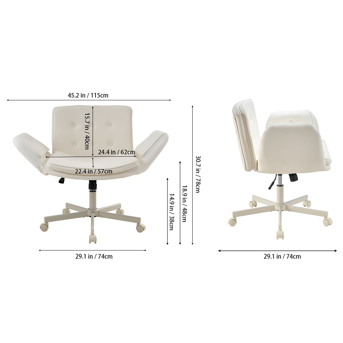 Height-Adjustable Swivel Office Chair with Castors