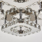 Select Dimmable Option Square Large-size Glamourous Crystal LED Ceiling Light