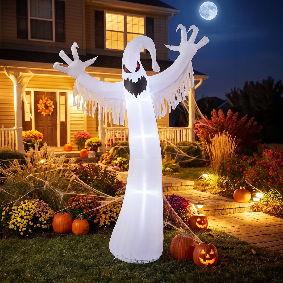 9 FT Halloween Inflatable Ghost Decoration with LED Lights