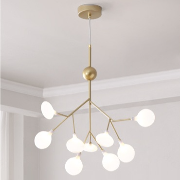 Modern Firefly LED chandelier by DEMOLIGHTS featuring Nordic leaf branch design with multiple hanging LED lights.