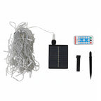 Solar-Powered LED Icicle String Lights with Remote Control