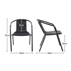 6 Pcs Black Outdoor Dining Chairs