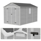 8 x 12 ft Aluminium-Framed Plastic Garden Storage Shed with Apex Roof
