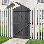Grey Semi Braced Arch Top Strong Wooden Garden Gate