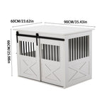 Wooden Dog Crate with Lockable Barn Door