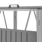 Grey Metal Outdoor Garbage Bin Shed For 3 Trash Bin
