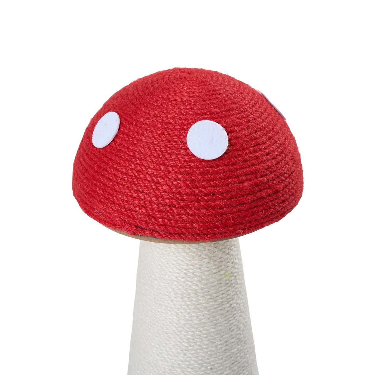 Red Mushroom Cat Scratching Post with Turntable Toy
