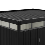 10 x 8 ft Metal Garden Storage Shed with Flat Roof & Double Doors
