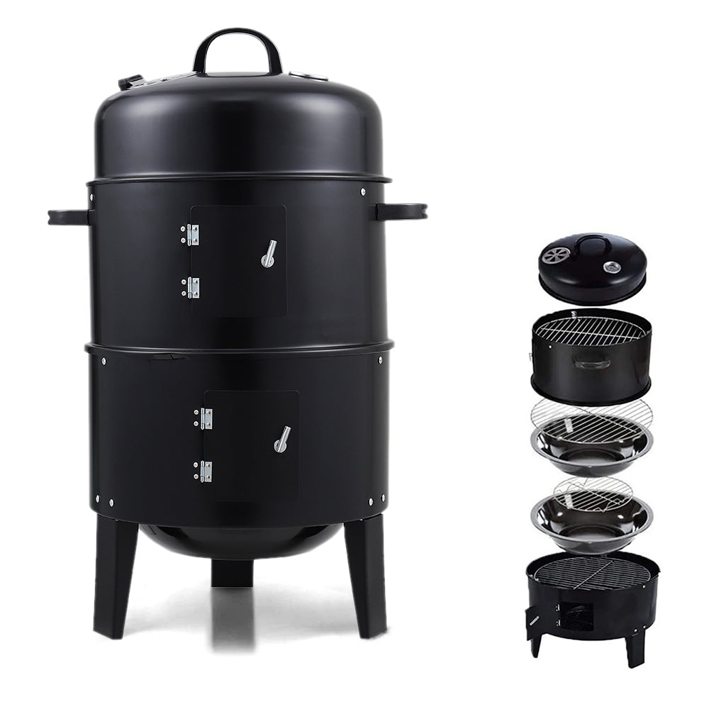 3 in 1 Garden 3-Tier Charcoal Grill with Smoker