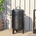 3 in 1 Garden 3-Tier Charcoal Grill with Smoker