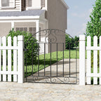 Black Metal Wrought Iron Garden Gate Heavy Duty with Fittings Bolts