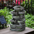 Faux Rock Garden Fountain with Lights