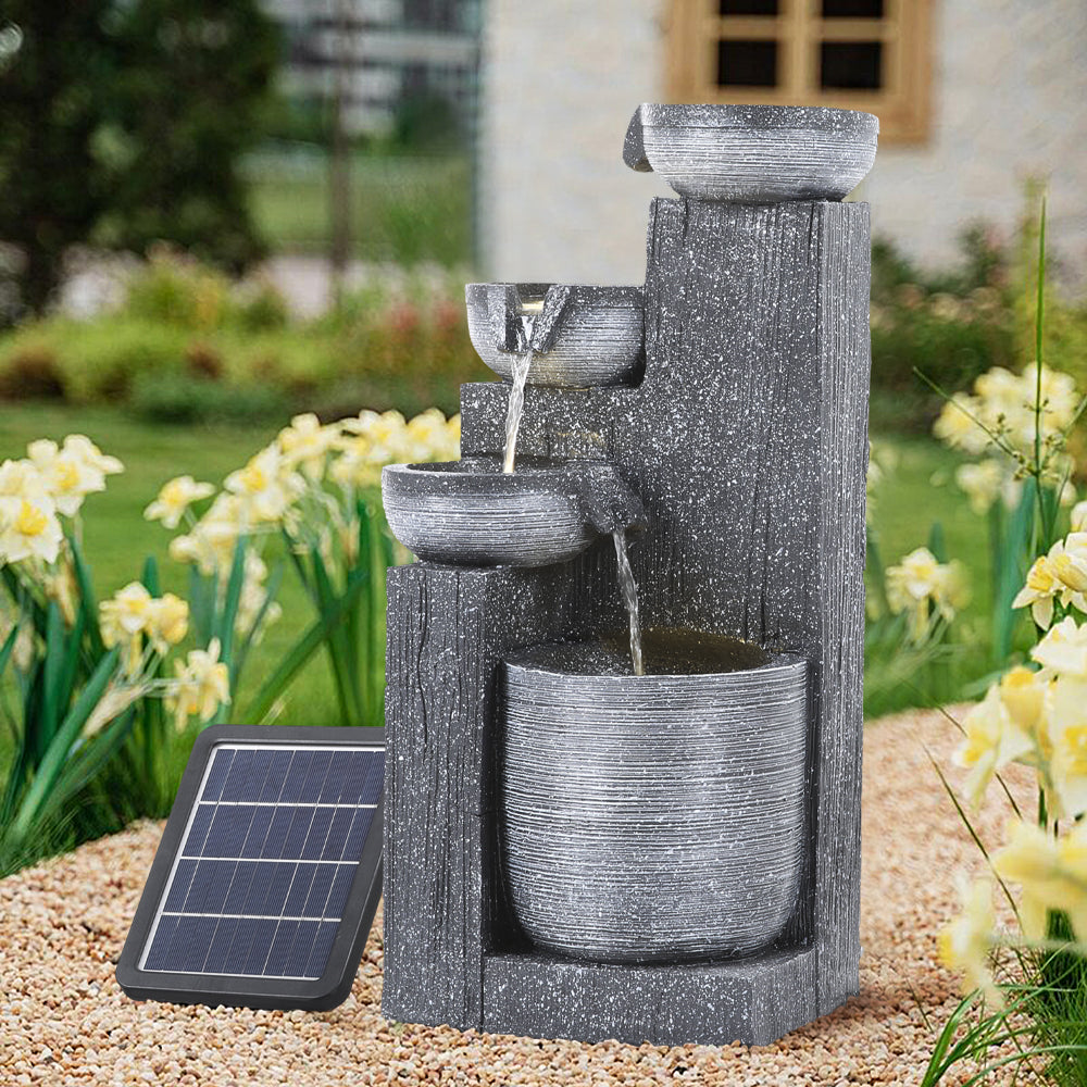Outdoor Solar-Powered Water Fountain Rockery Decor
