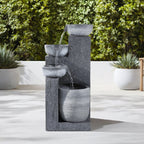 Outdoor Solar-Powered Water Fountain Rockery Decor
