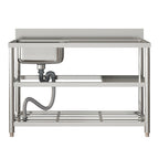 Durable Stainless Steel Sink with Side Drainer