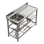 Durable Stainless Steel Sink with Side Drainer