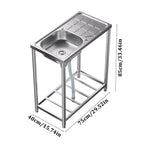 Industrial Stainless Steel Wash Sink with Drainboard