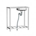 Industrial Stainless Steel Wash Sink with Drainboard