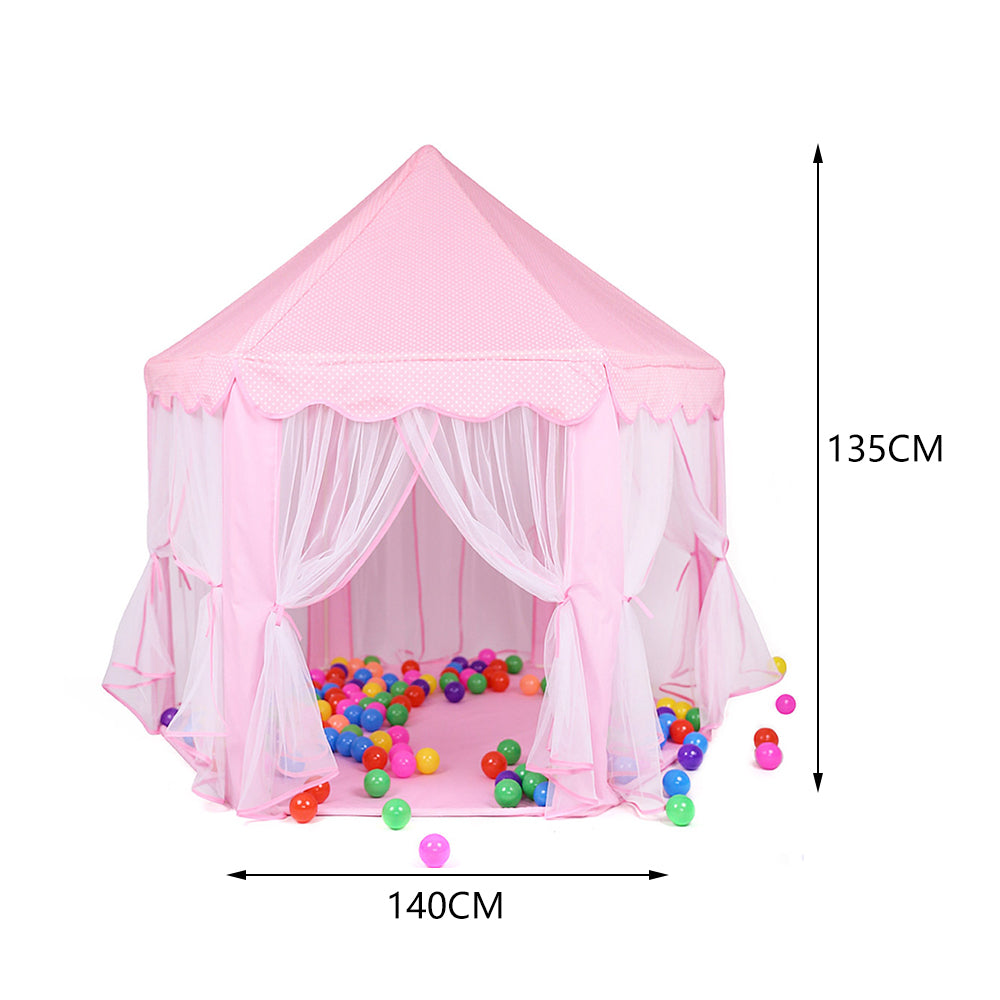 Hexagonal large fairy play house tent for kids by Garden Sanctuary, featuring colorful fairy-themed design for indoor play.