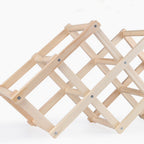 Decorative Foldable Solid Wood Stackable Wine Rack