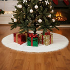 Snow White Plush Christmas Tree Skirt for Holiday Decoration, CD0148