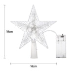 Christmas LED star tree topper by Garden Sanctuary, glowing decorative star for holiday Christmas tree decoration.