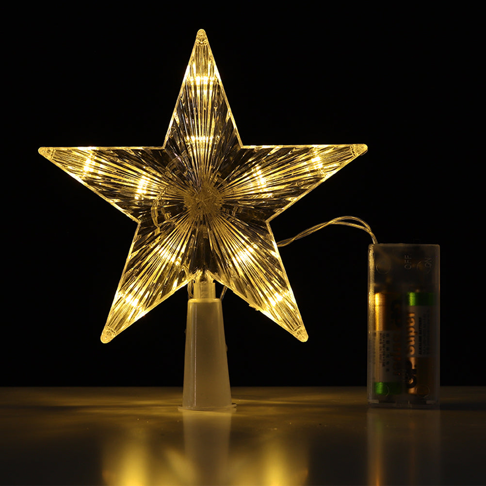 Garden Sanctuary Christmas LED star tree topper with glowing lights, decorative star design for festive holiday decoration.