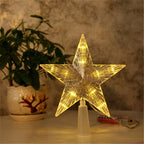 Garden Sanctuary Christmas LED star tree topper with glowing lights, perfect for holiday decorating and festive tree decor.