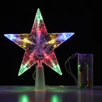 Christmas LED star tree topper by Garden Sanctuary, glowing decorative star for holiday Christmas tree decoration.