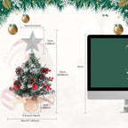 Mini Garden Sanctuary pre-lit tabletop artificial Christmas tree with star topper, perfect for festive holiday décor.