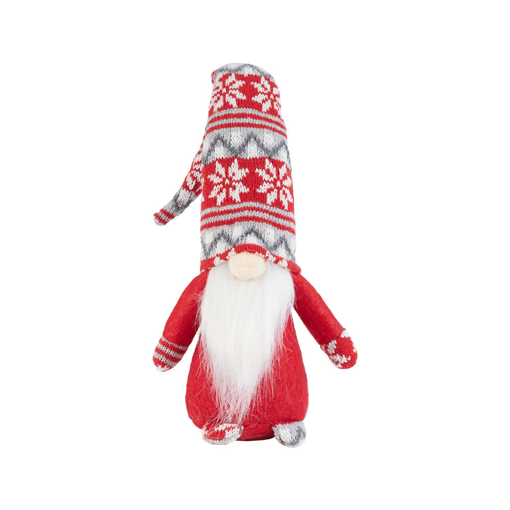Garden Sanctuary Christmas Santa gnome plush doll ornament with elf decor, featuring festive red hat and cheerful holiday design.