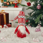 Garden Sanctuary Christmas Santa Gnome plush doll ornament with elf decor, perfect for holiday decorating and festive displays.