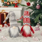 Garden Sanctuary Christmas Santa Gnome plush doll ornament with elf decor, featuring a festive red hat and cheerful holiday design.