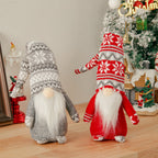 Garden Sanctuary Christmas Santa Gnome plush doll ornament with elf decor, featuring a festive red hat and cheerful holiday design.