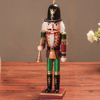 Wooden Nutcracker Soldier Christmas ornament by Garden Sanctuary, detailed festive figurine for holiday decoration.