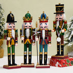 Wooden Nutcracker Soldier Figurine Christmas ornament by Garden Sanctuary, featuring a detailed festive nutcracker in traditional attire.