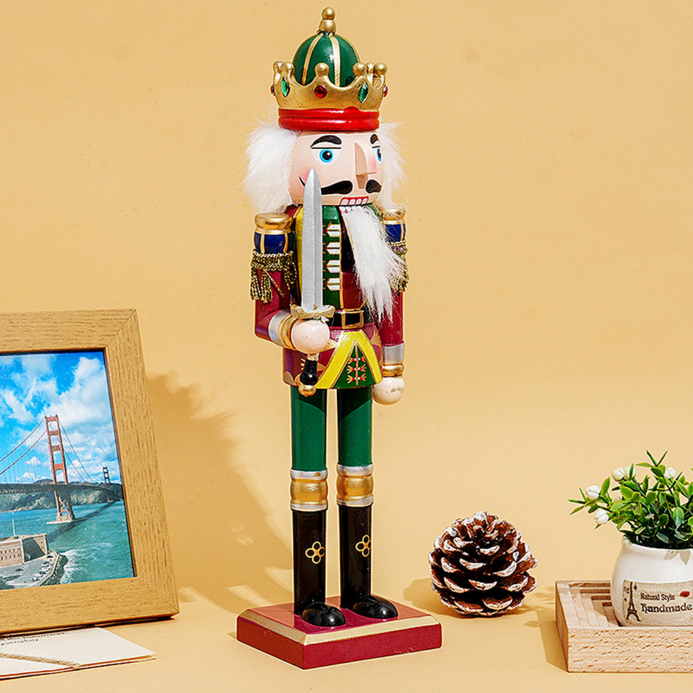Wooden Nutcracker Soldier Christmas ornament by Garden Sanctuary, featuring detailed craftsmanship and a festive holiday design.