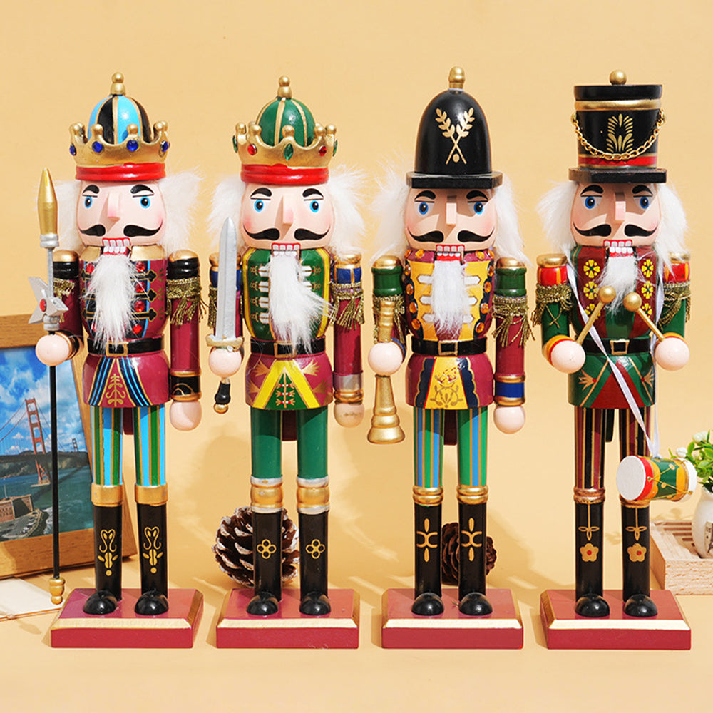 Wooden Nutcracker Soldier figurine Christmas ornament by Garden Sanctuary, featuring a festive holiday nutcracker in traditional design.