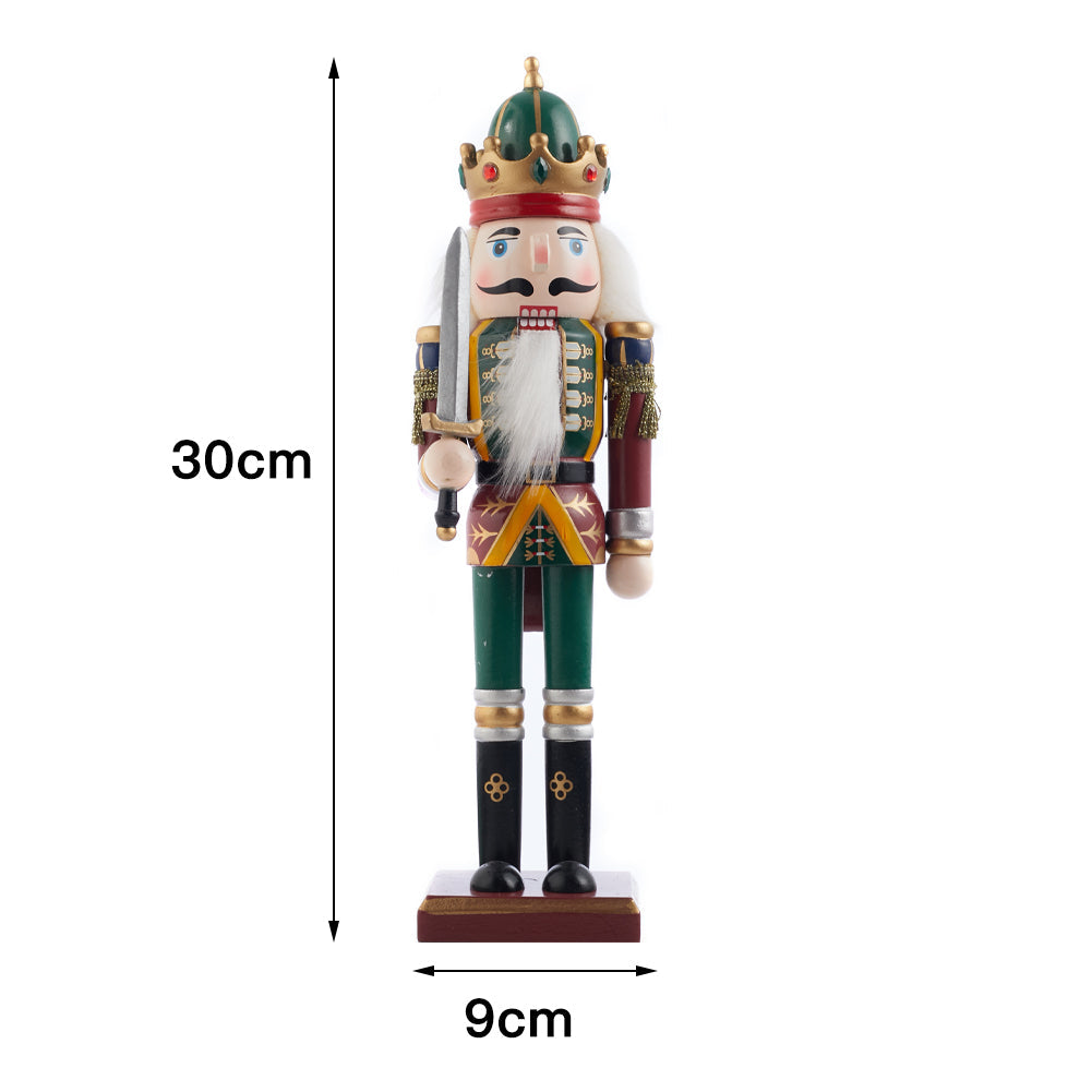 Wooden Nutcracker Soldier Christmas ornament by Garden Sanctuary, featuring a festive nutcracker figure with detailed wood craftsmanship.