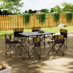 Portable Outdoor Camping Set with Foldable Table and 6 Chairs