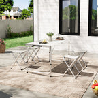 Folding Picnic Table with 4 Stools Portable Lightweight Aluminum Table Stools Set