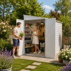 4.6x9 ft Wide Outdoor Lockable Steel Storage Shed