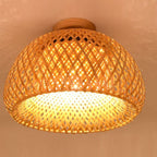 Handmade bamboo pendant light shade by DEMOLIGHTS, showcasing natural woven bamboo design for modern interior decor.