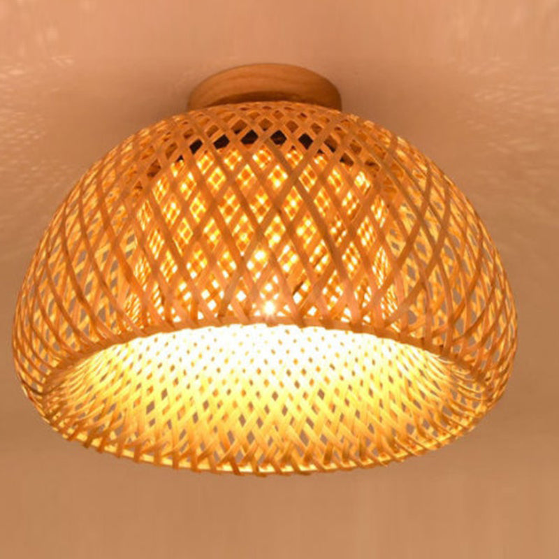 Handmade bamboo pendant light shade by DEMOLIGHTS, showcasing natural woven bamboo design for modern interior decor.